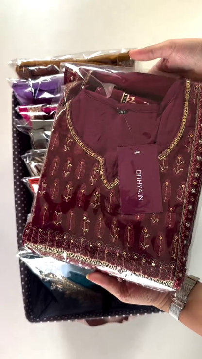 Golden Brown Embroidered Kurta – Elegant Festive Wear