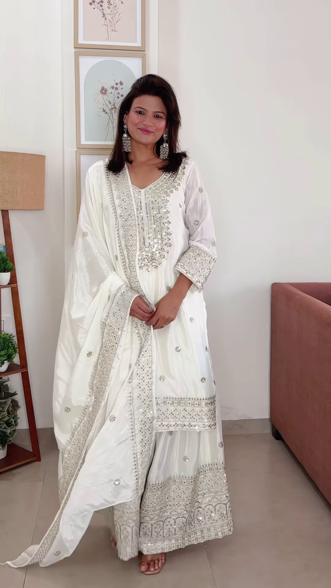 Luxe Golden Velvet Embroidered Suit Set with Dupatta