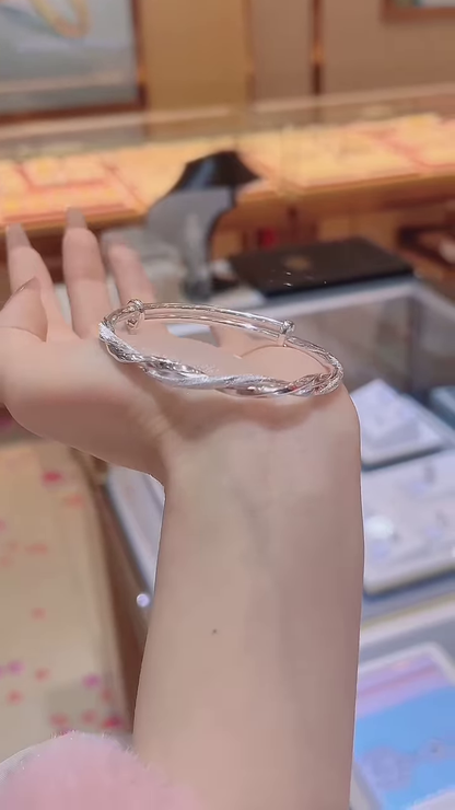 Elegant 925 Sterling Silver Layered Bracelet Set with Textured and Beaded Designs