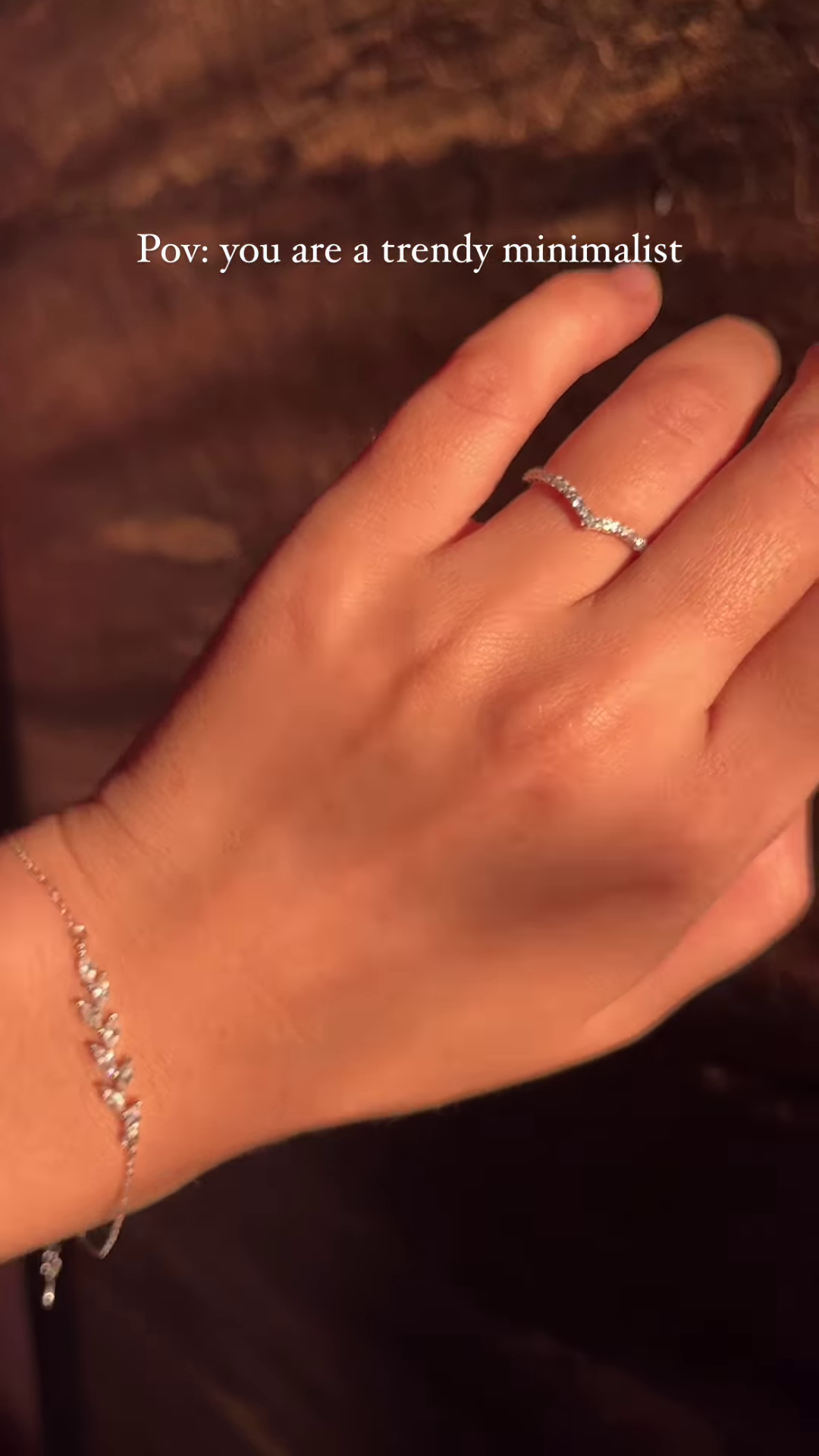 Trendy Minimalist Silver-Toned Ring and Bracelet Set with Delicate Crystal Accents