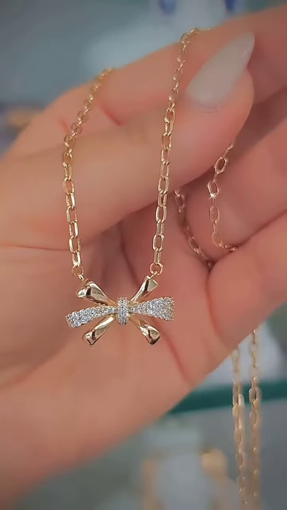 Elegant Rose Gold-Toned Double Heart Necklace with Sparkling Accents