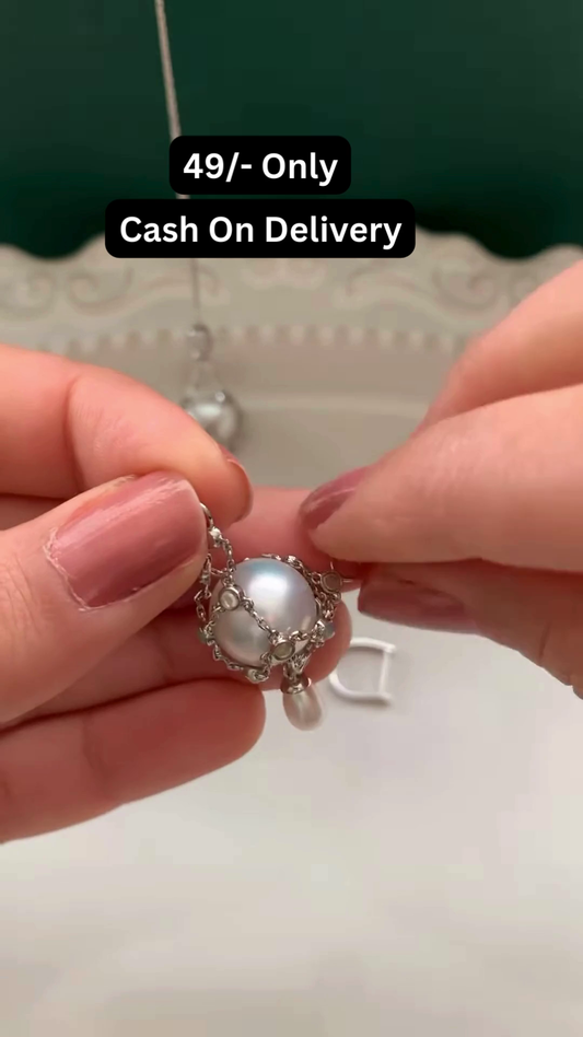 Elegant Silver-Toned Drop Earrings with Simulated Pearls and Crystal Accents