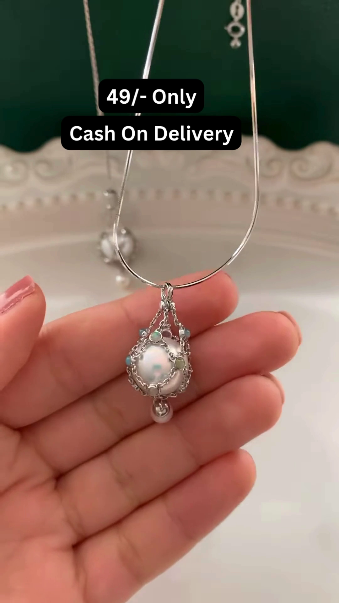 Elegant Silver-Toned Drop Earrings with Simulated Pearls and Crystal Accents