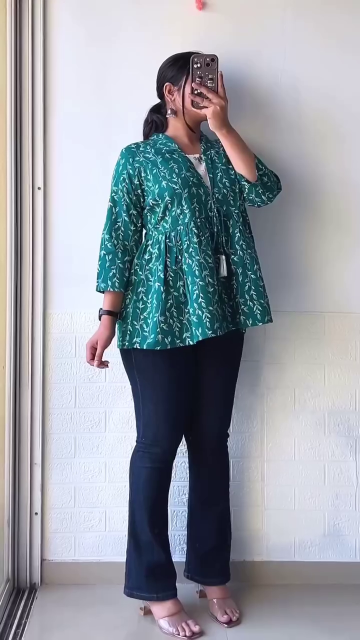 Boho Chic Black & White Printed Peplum Top – Casual & Ethnic Fusion Wear