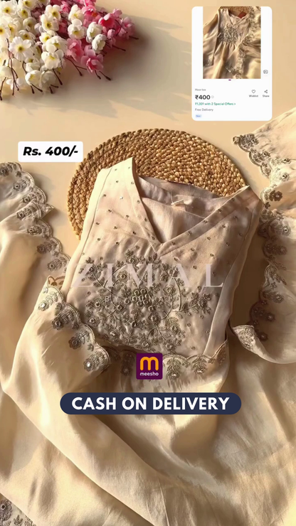 Embroidered 3-Piece Unstitched Dress Material