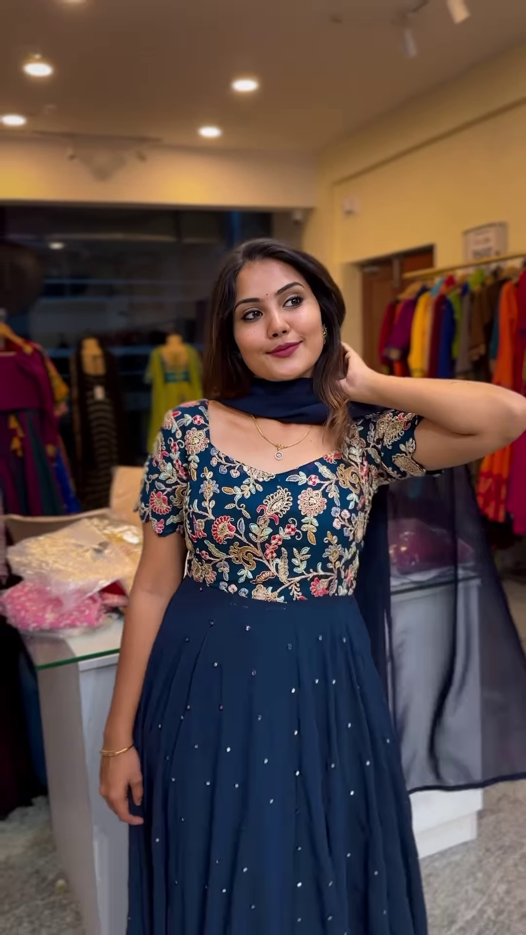 Navy Blue Embroidered Designer Lehenga Set – Elegant Festive & Party Wear