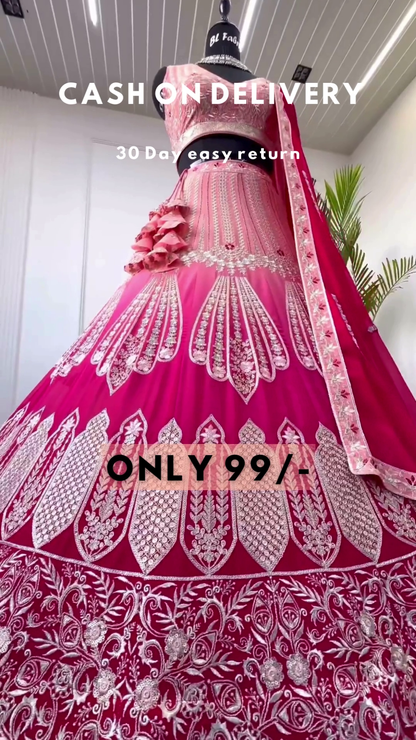 Designer Peach Color Party Wear Choli