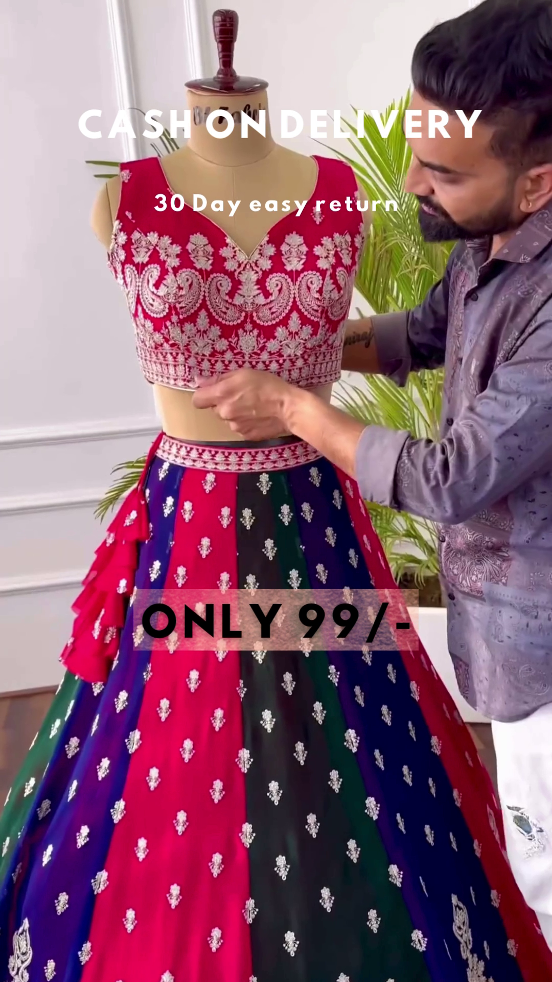 Multi Color Embroidery Work Lehenga Choli