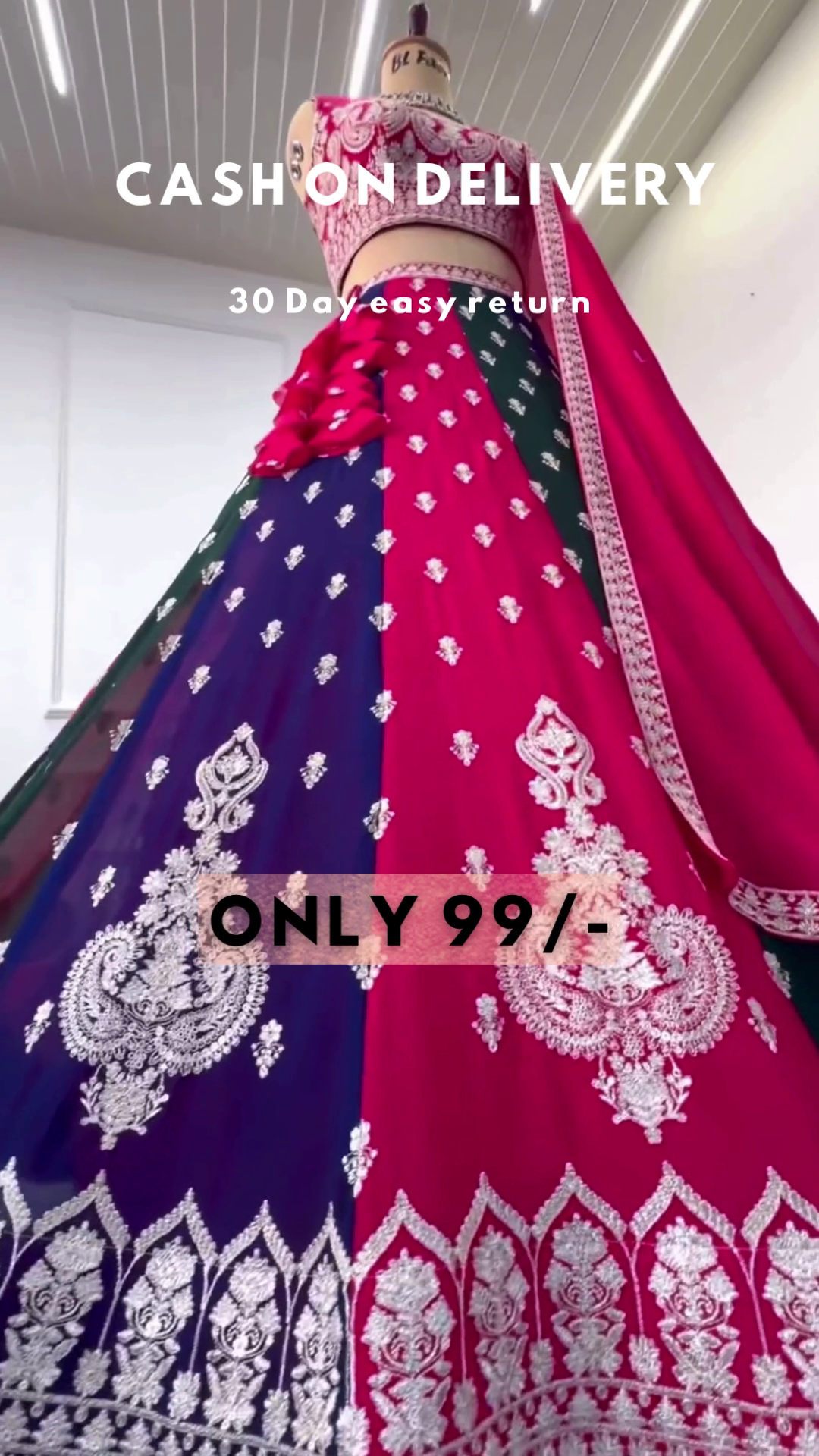 Multi Color Embroidery Work Lehenga Choli