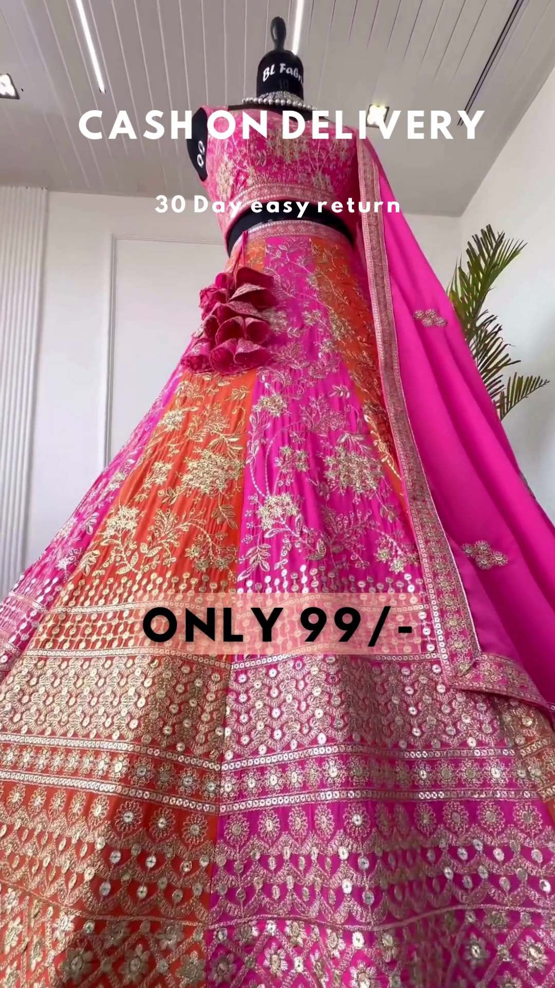 Multi Color Faux Georgette Lehenga Choli With Sequence Work