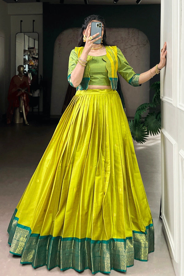South Indian Koti Lehenga Choli For Haldi Ceremony From Anaya Designer Studio