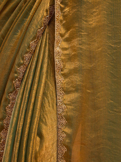 Solid Beads and Stones Saree