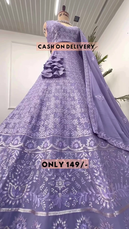 Rosy Purple color  Designer Lehenga Choli for Wedding Function