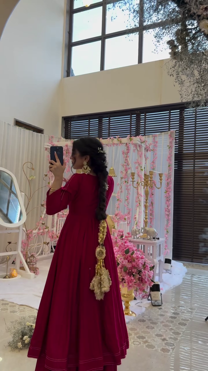 Bindi Modal Silk Solid Kurta Set with Printed Dupatta Embroidered