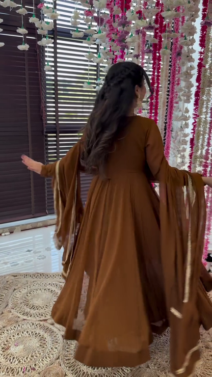 Ethnic Motifs Embroidered Empire Kurta with Palazzo & Dupatta