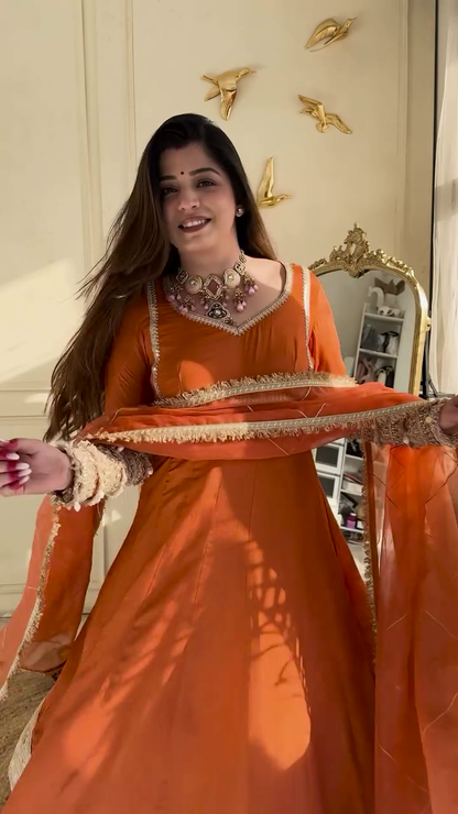 Partywear Designer Georgette Embroidery Sequence Gown