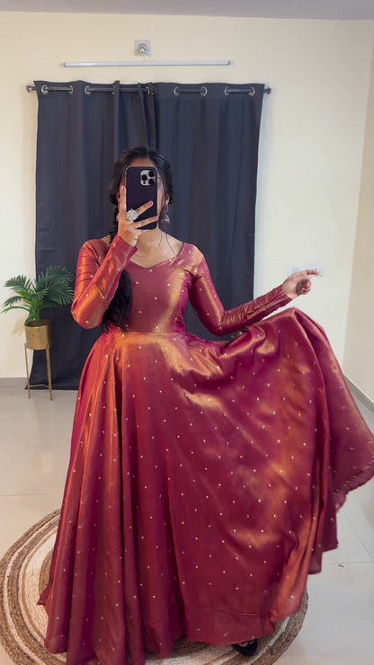 Beautiful Embroidery Sequence Gown Set